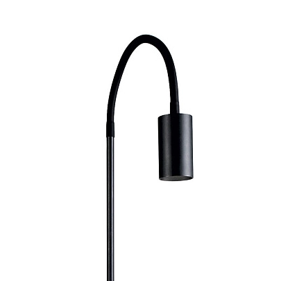 Czarna lampa podłogowa Eye 8935 z elastycznym peszlem do salonu