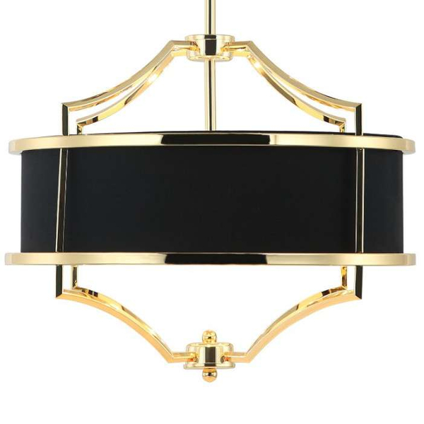 LAMPA wisząca Stesso Gold Nero S Orlicki Design okrągła OPRAWA abażurowa w stylu klasycznym czarna złota