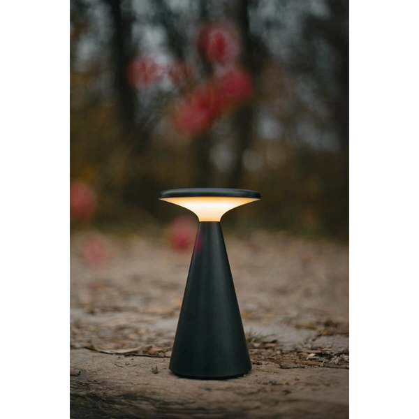 Stołowa lampka na taras FUNGHI T0063 LED 1,6W 2700K IP44 czarna
