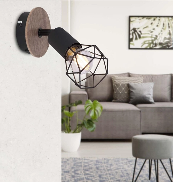 Ścienna lampa z regulacją Xara 54802S-1H czarna drewno