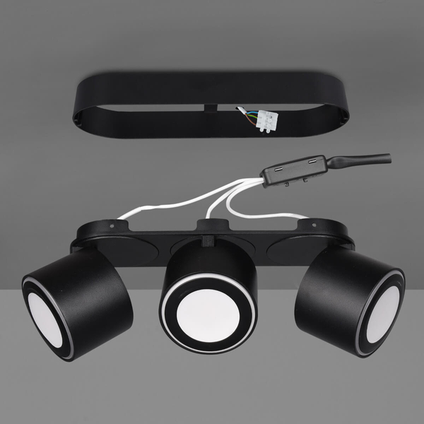Potrójna lampa sufitowa TAURUS 652910332 Trio 15W 3000K metalowa czarna
