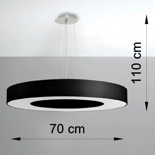 Wisząca LAMPA materiałowa SL.0754 okrągła OPRAWA zwis abażurowy czarny