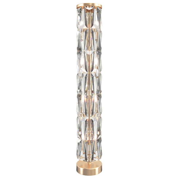Lampa stojąca glamour Puntes MOD043FL-08G do salonu przeźroczysta złota