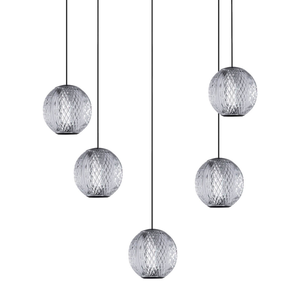 Wisząca lampa LED EDEM AZ6017 21W 3000K szklana czarna przezroczysta