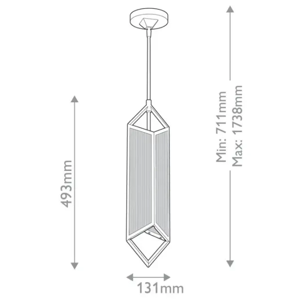 Szklana wisząca lampa Cairo QN-CAIRO-1P-UBZ-CR nad stół czarny
