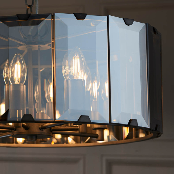 Loftowa lampa wisząca Clooney 61294 szklana nad stół przydymiony