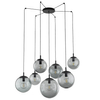 Lampa wisząca do salonu Esme 5385 pająk bubbles grafitowa czarna