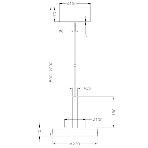 Wisząca lampa CELESTE 354910132 Trio LED 10W 3000K zwis czarny srebrny