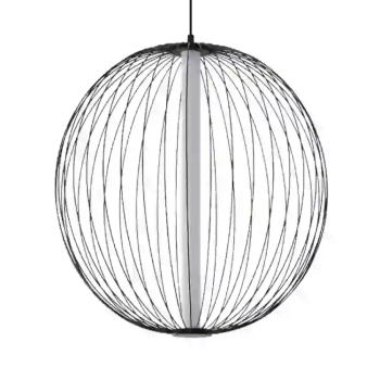 Druciana wisząca lampa NELSON czarna P0677 1xLED 31W 3000K loftowa kula