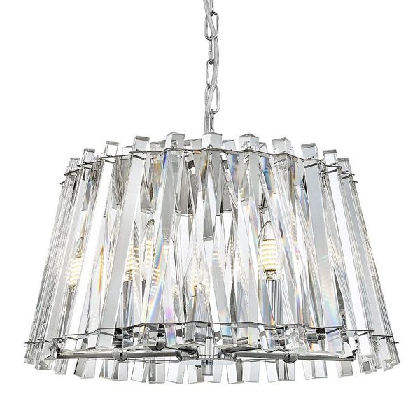 Kryształowa lampa wisząca Mirabell glamour crystal do salonu chrom