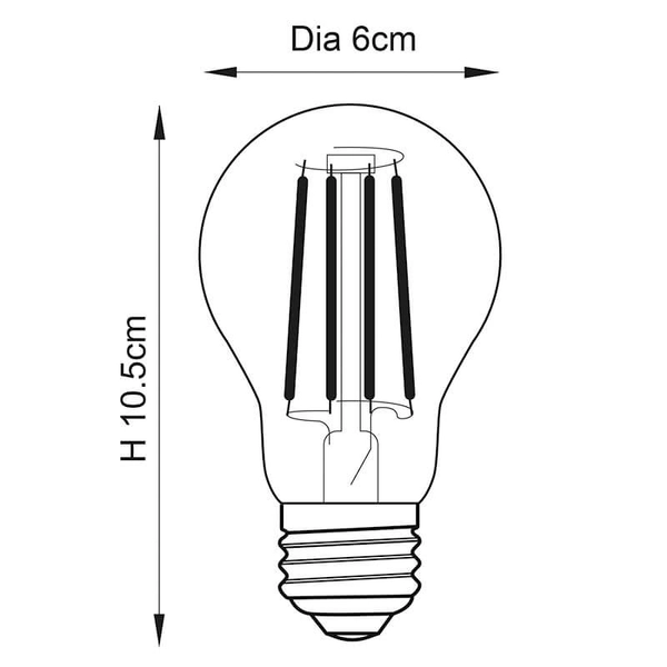 Żarówka szklana 93028 E27 6W 540lm 2500K bursztynowy