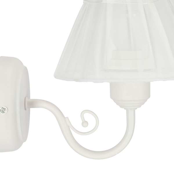 Lampa ścienna Zefir 21-73785 abażurowa klasyczna plisowana kokardka biała