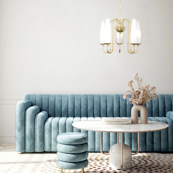 Żyrandol świecznikowy Magnum 1127 Zumaline na łańcuchu złoty