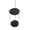 Lampa podłogowa Walk z półkami do salonu czarna zielona
