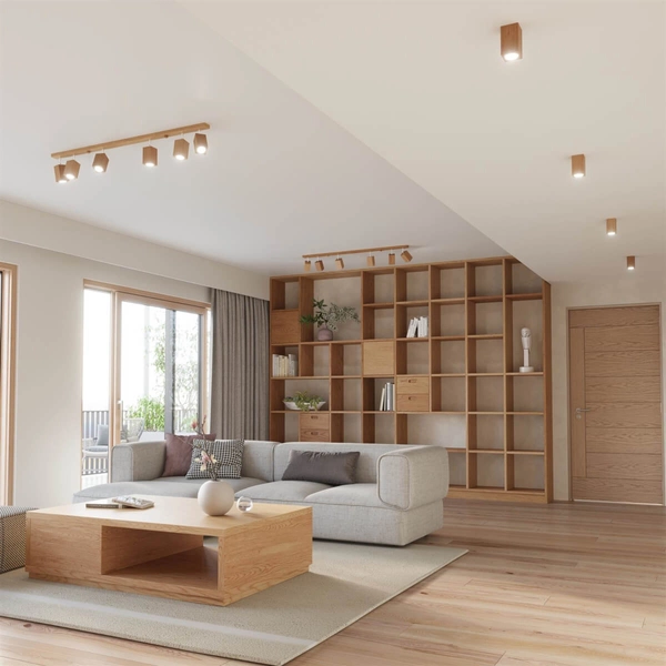 Drewniany downlight sufitowy SL.1040 prostokątny do jadalni