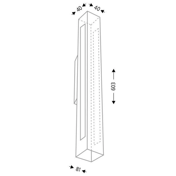 LAMPA ścienna OTARU 8629 Shilo prostokątna OPRAWA kinkiet LED 16 W 4000K belka czarna