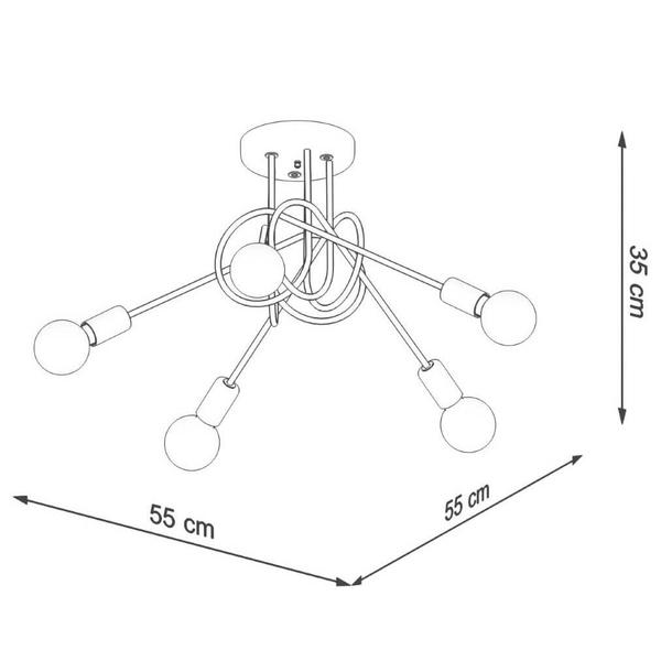 Metalowa lampa natynkowa Supeł SL.1441 Sollux sufit do jadalni chrom