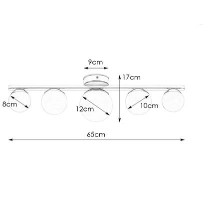 Loftowa LAMPA sufitowa PURRO 108066 Markslojd łazienkowa OPRAWA szklane kule IP44 chrom białe