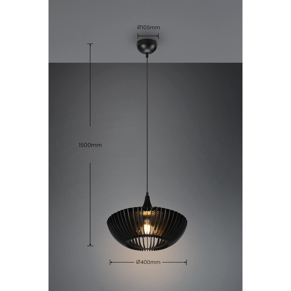 Wisząca lampa drewniana COLINO 315900132 nad stół czarny