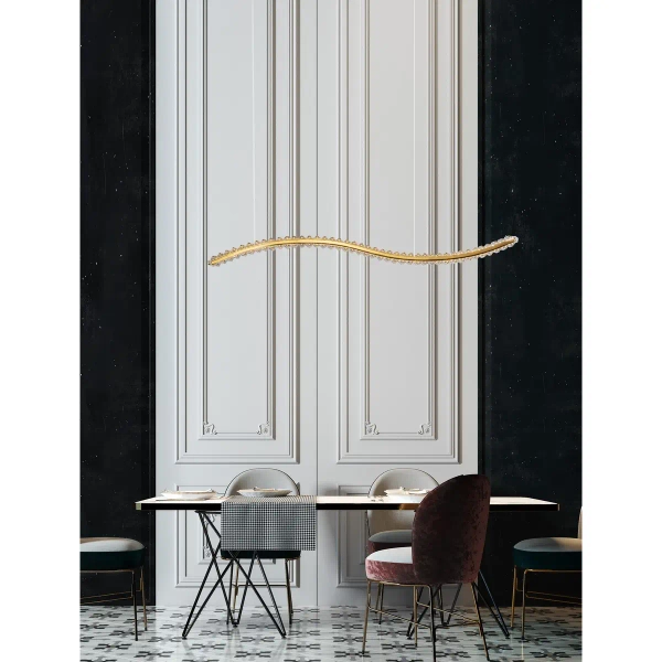 Złota lampa wisząca Bauta stylowy zwis LED 40W nad stół