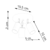 Lampa sufitowa Winx SL.1385 Sollux kuchenna tubki czarna złota