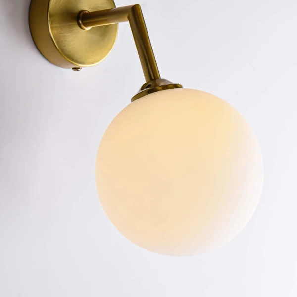 Kinkiet LAMPA ścienna DORADO LP-002/1W Light prestige loftowa OPRAWA szklana kula miedziana biała