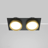 Podwójna lampa wpuszczana Hoop DL086-02-GX53-SQ-BG sufitowa czarny złoty