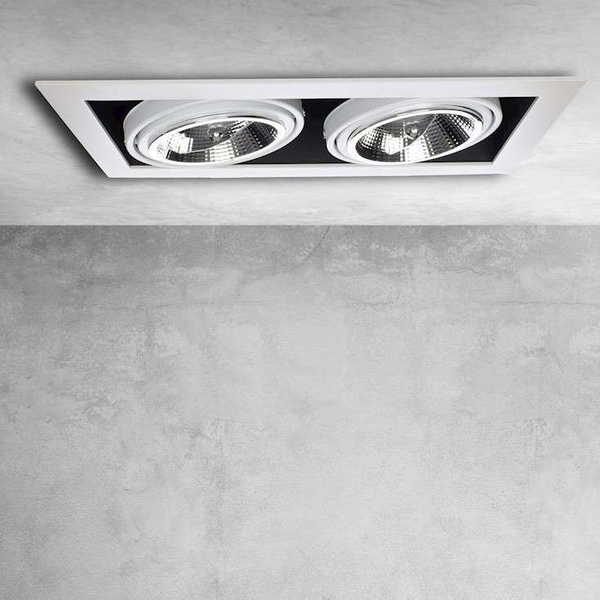 Regulowana LAMPA wpuszczana PLAZA ML4741 Milagro metalowa OPRAWA prostokątny WPUST do zabudowy biały czarny