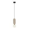 Okrągła lampa wisząca Lorenzo PND-59815-1-BG filcowa biały beżowy