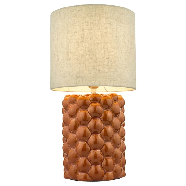 Ceramiczna nocna lampka Jayden JAY4211 tuba z abażurem pomarańczowa