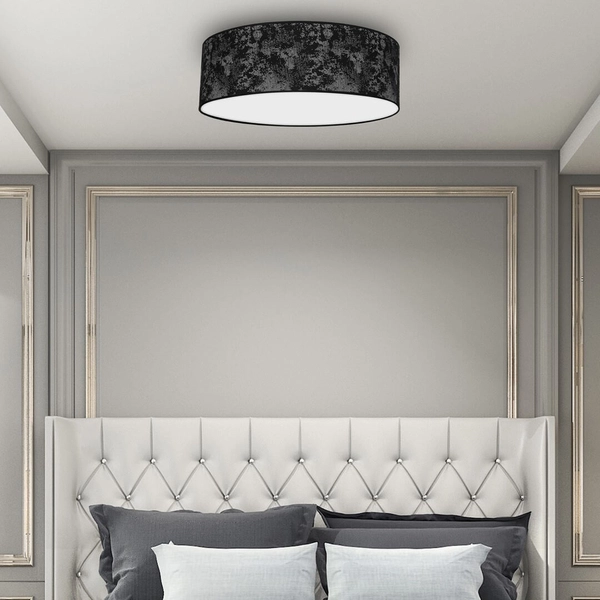 Stylowa lampa sufitowa Satino do jadalni czarna srebrna