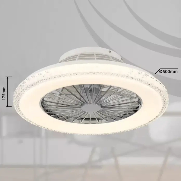 Wentylator lampa sufitowa CORUSSO 3654 Globo LED 45W 3000-6500K koło biały