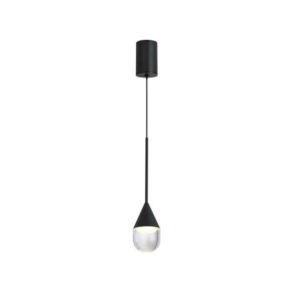 Wisząca lampa Nata PL0104-BK Yaskr LED 6W 3000K przezroczysta czarna