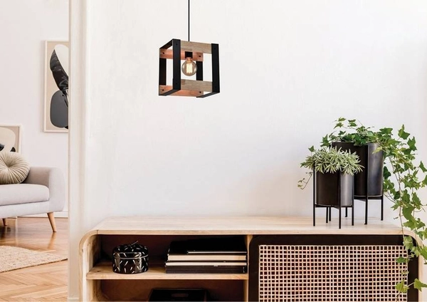 Lampa wisząca Varna 31-78513 Candellux kostka drewniana czarna