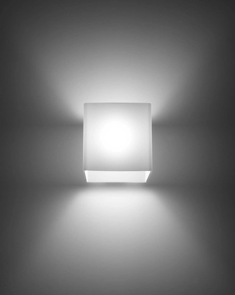 Kinkiet LAMPA ścienna SL.0212 szklana OPRAWA kwadratowa kostka cube przyścienna biała