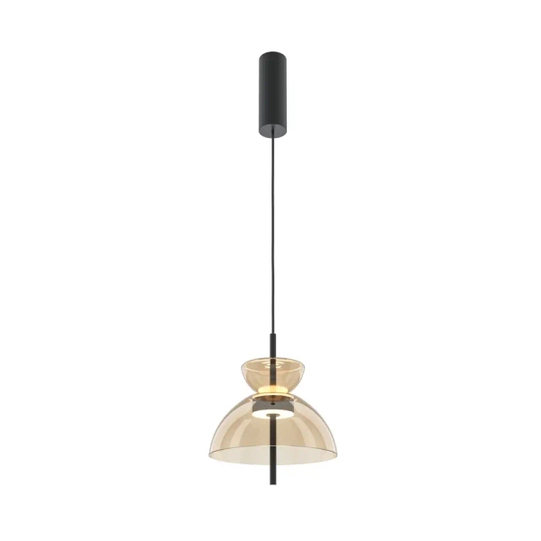 Lampa wisząca kopuła Bangkok MOD185PL-L12CG3K2 LED 12W 3000K mosiądz czarna
