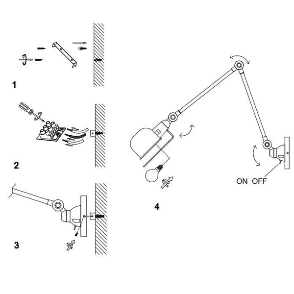 Regulowana LAMPA ścienna HONORE 45252/11/97 Lucide industrialna OPRAWA metalowy kinkiet rdzawy brąz szary