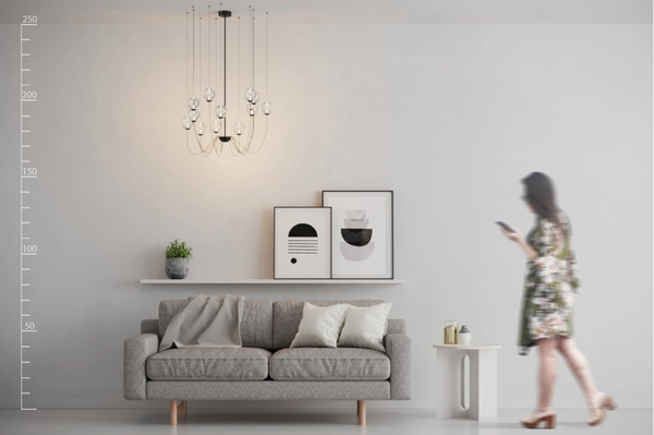 Futurystyczna lampa wisząca Conflux szklane kule przydymione