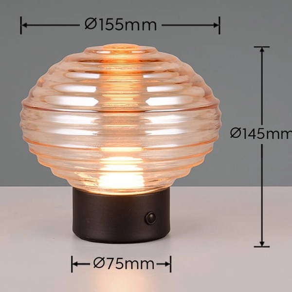 Stołowa lampka Earl R57771113 LED 2W 3000K czarna bursztynowa