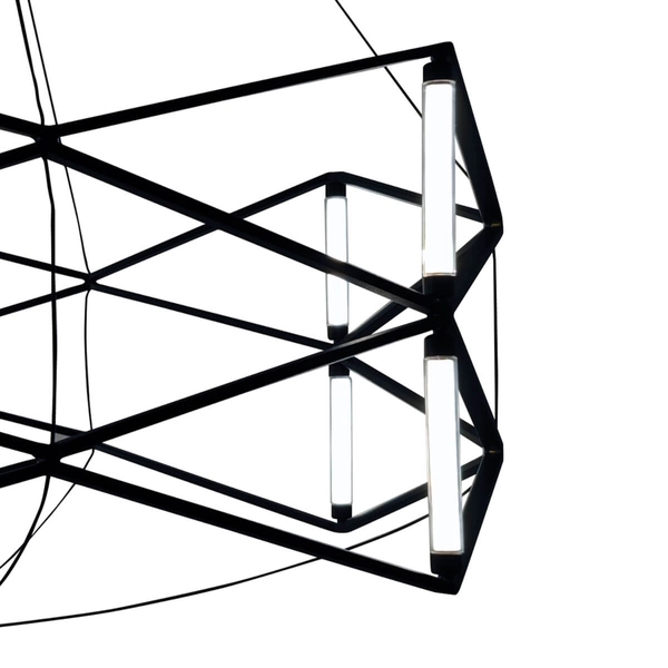 Wisząca lampa do salonu SPACE ST-9858 P/S black LED 20W industrialna czarny