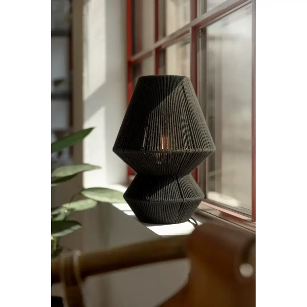 Lampa stołowa Razzo 108819 bawełniana boho metalowa czarna