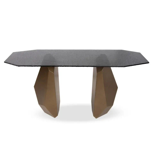 Szafka niska CELESTE MM001501100384 czarna złota metal szklana 150cm