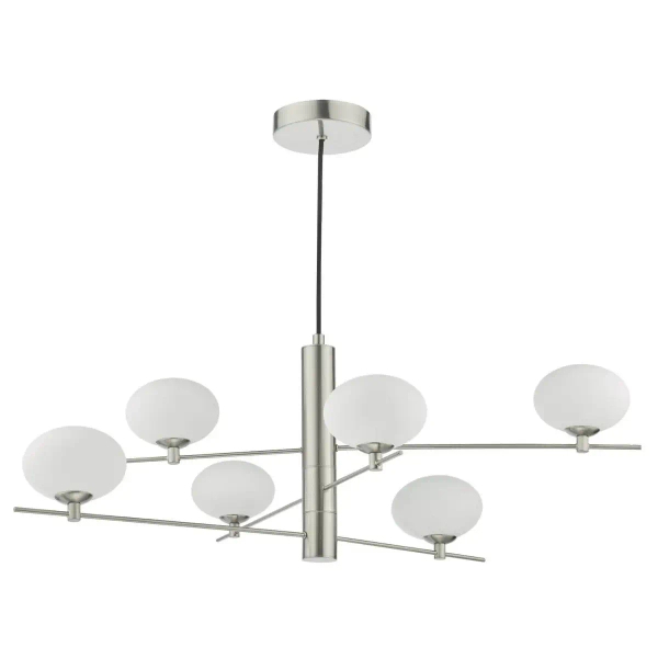 Wisząca lampa kulista Jasper JAS0646 kule do jadalni nikiel biała