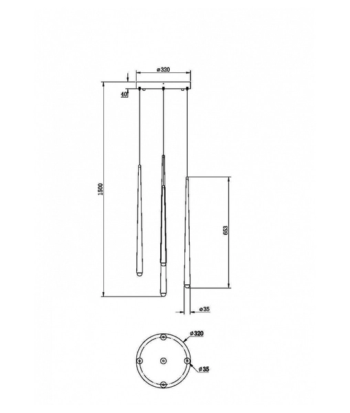 Wisząca lampa Cascade MOD132PL-L28BK2 Maytoni LED 30W 4000K sople czarna
