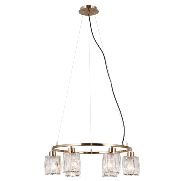 Nowoczesna lampa wisząca tuby Simona PND-40814-6-HBR złoty przezroczysty