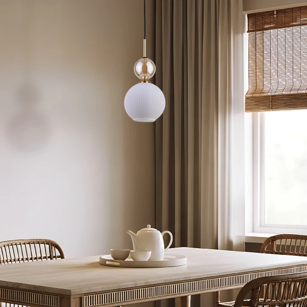 Lampa wisząca nad stołem Sophia Cognac 11590 kule biały złoty
