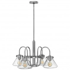 Żyrandol LAMPA wisząca HK-CONGRESS4-A-CM Elstead HINKLEY loftowa OPRAWA industrialny ZWIS szklany chrom przezroczysta