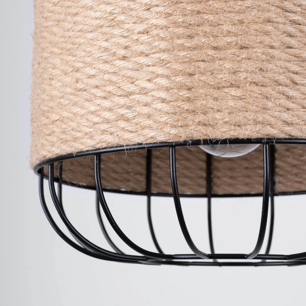 Wisząca lampa naturalna Fost SL.1252 druciana metalowa czarna