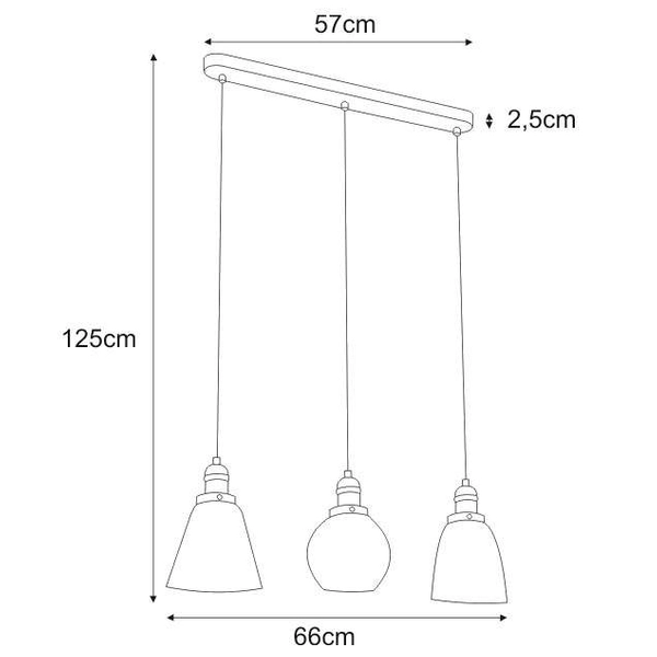 LAMPA wisząca Samanta K-8036A-3 Kaja metalowa OPRAWA industrialny ZWIS na listwie kaskada czarna przezroczysta
