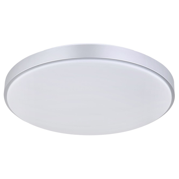 Nowoczesna LAMPA sufitowa SONNY 41586-18 Globo okrągły plafon LED 18W 3000K - 6000K z pilotem srebrny